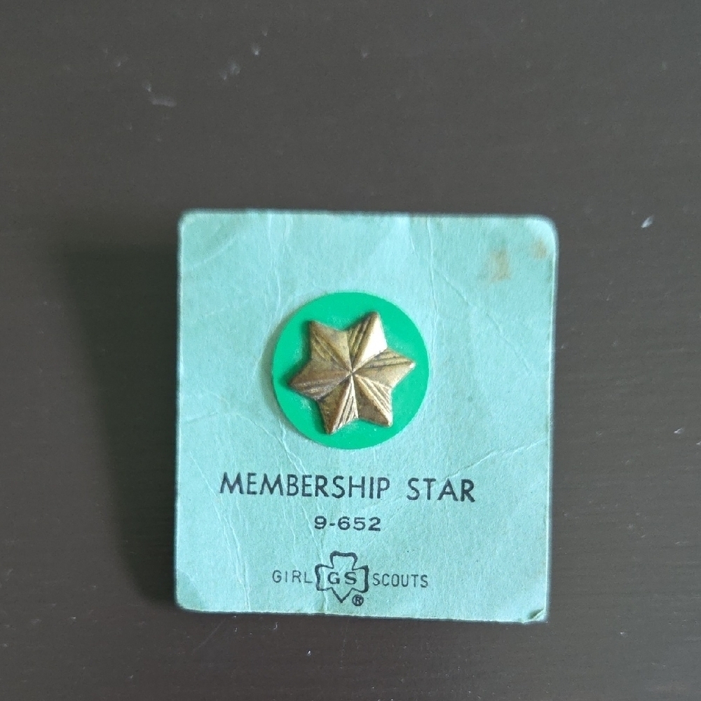 Girl Scouts Vintage Membership Star Pin On Original Backing
